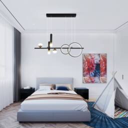 NIVOR 6 LED Kitchen Island Linear Pendant Dimmable Spotlight Lamp Adjustable in Black - thumbnail 5
