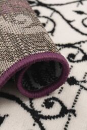 Kukoon Runner Rug Purple Black Grey Traditional Patchwork Long Hallway Rugs - Size: 60 cm x 240 cm - thumbnail 2