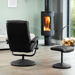 Artemis Home Gibson Swivel Recliner & Footstool in Black - thumbnail 5