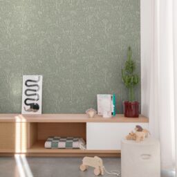 Grandeco Native Woodland Animals Nursery Textured Wallpaper in Green - Size: 1 Pack - thumbnail 3