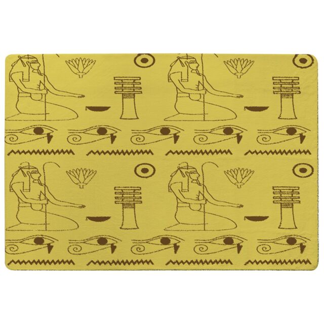 Benjamin Tate Design Pattern Of Egyptian Hieroglyphics Designer Rug in Natural - Size: Large - image 1