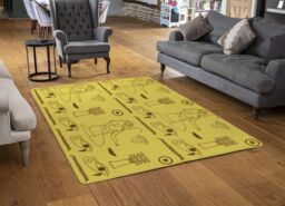 Benjamin Tate Design Pattern Of Egyptian Hieroglyphics Designer Rug in Natural - Size: Large - thumbnail 2