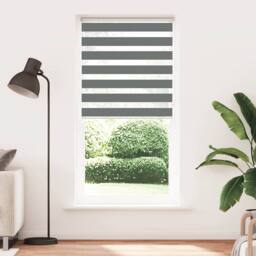 Berkfield Home Zebra Blind Dark Grey 115x230 cm Fabric Width 110.9 cm Polyester - thumbnail 1