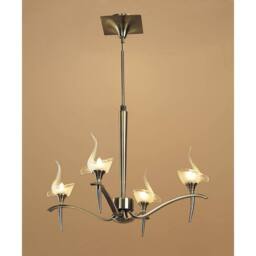 Netlighting Viena Telescopic Pendant Round 4 Light G9 Antique Brass in Bronze - thumbnail 2