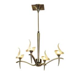 Netlighting Viena Telescopic Pendant Round 4 Light G9 Antique Brass in Bronze