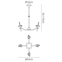 Netlighting Viena Telescopic Pendant Round 4 Light G9 Antique Brass in Bronze - thumbnail 6