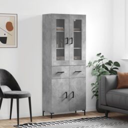 Berkfield Home Highboard Concrete Grey 69.5x34x180 cm Engineered Wood - thumbnail 1