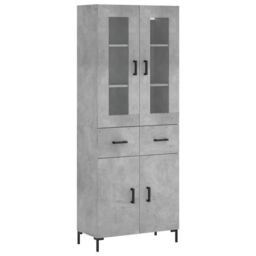 Berkfield Home Highboard Concrete Grey 69.5x34x180 cm Engineered Wood - thumbnail 2