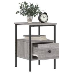 Berkfield Home Bedside Cabinet Grey Sonoma 34x36x50 cm Engineered Wood - Size: 34 x 36 x 50 cm - thumbnail 4