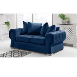 Furniture 786 Verona Scatter Back Plush Velvet 3+2 Seater Sofa Set in Mid Blue - thumbnail 3