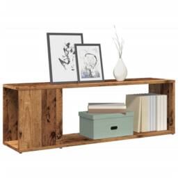 Berkfield Home TV Cabinet Old Wood 100x24x32 cm Engineered Wood in Brown - Size: 100 x 24 x 32 cm - thumbnail 2