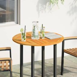 Berkfield Home Table Top √ò80x2.2 cm Round Solid Wood Acacia in Brown - Size: 80x2.2 cm - thumbnail 2