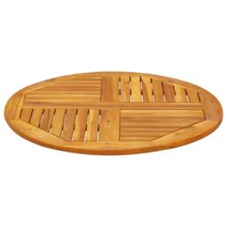 Berkfield Home Table Top √ò80x2.2 cm Round Solid Wood Acacia in Brown - Size: 80x2.2 cm - thumbnail 3