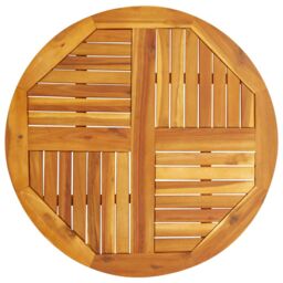 Berkfield Home Table Top √ò80x2.2 cm Round Solid Wood Acacia in Brown - Size: 80x2.2 cm - thumbnail 1