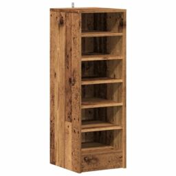 Berkfield Home Shoe Cabinet Old Wood 32x35x92 cm Engineered Wood in Brown - Size: 32 x 35 x 92 cm - thumbnail 2