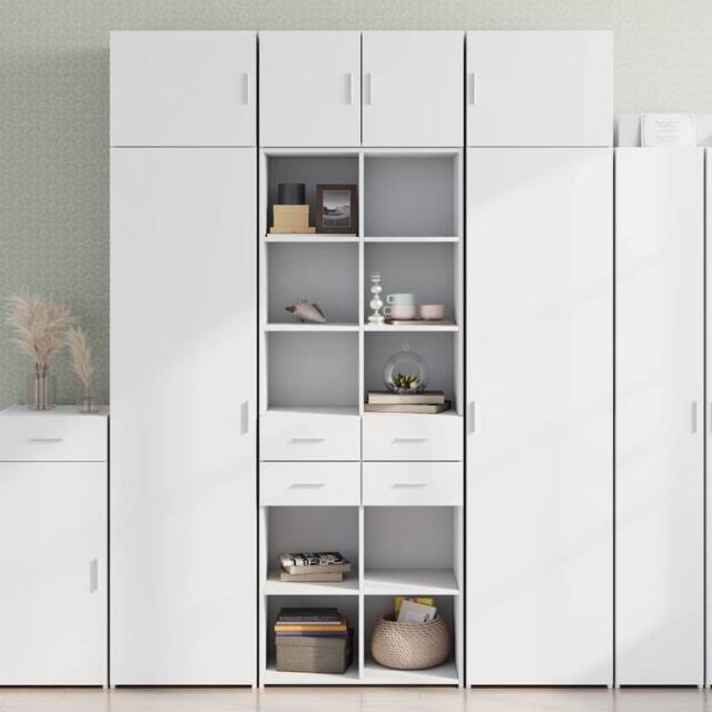Berkfield Home Storage Cabinet White 70x42.5x225 cm Engineered Wood - image 1