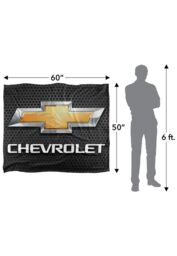 Chevrolet Chevy Chrome Bowtie Silky Touch Super Soft Throw Blanket 152 X 127 cm in White - thumbnail 5