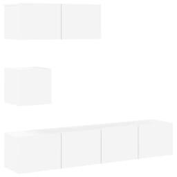Berkfield Home Modern 4 Piece TV Cabinet Set White Engineered Wood - thumbnail 3