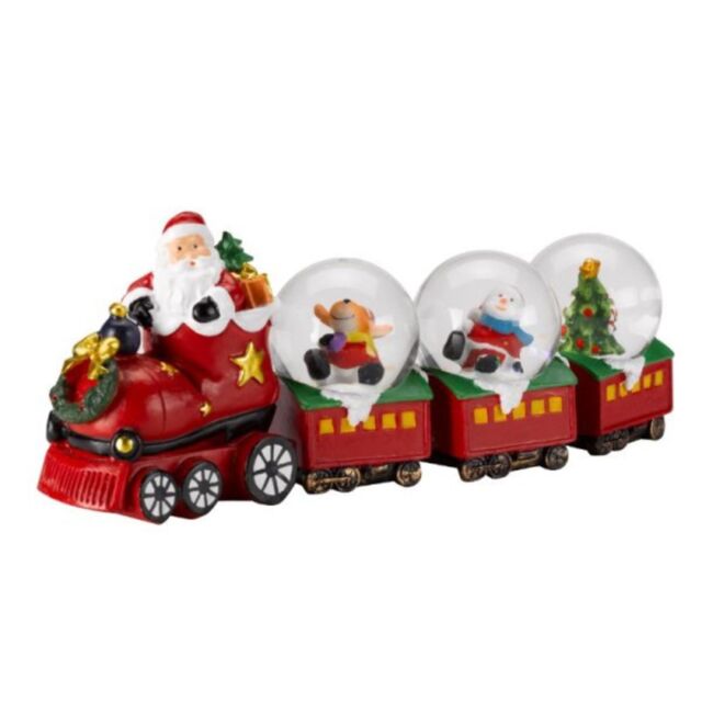 Samuel Alexander 25cm All Aboard Santa's Train Christmas Snow Sphere Decoration in Red - image 1