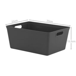 simpa 11L Plastic Studio Organiser Trays with Handles - Set of 6 in Black - thumbnail 4