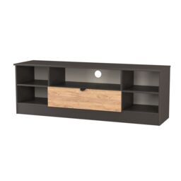 Ready Assembled 2 U Norway Wide 1 Drawer TV & Media Unit (Ready Assembled) in Dark Grey - thumbnail 4