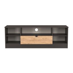 Ready Assembled 2 U Norway Wide 1 Drawer TV & Media Unit (Ready Assembled) in Dark Grey - thumbnail 2