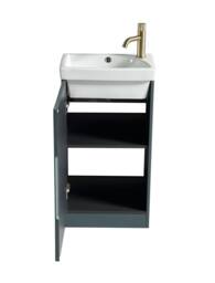 Bathroom Kingdom Flauto Smoked Sage Cloakroom Basin Vanity 450mm in Dark Green - thumbnail 3