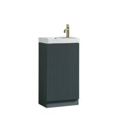 Bathroom Kingdom Flauto Smoked Sage Cloakroom Basin Vanity 450mm in Dark Green