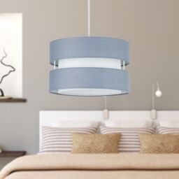 First Choice Lighting Set of 2 Benni - Grey 26cm Pendant Shades - thumbnail 6