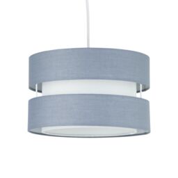 First Choice Lighting Set of 2 Benni - Grey 26cm Pendant Shades - thumbnail 2