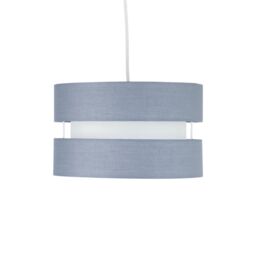 First Choice Lighting Set of 2 Benni - Grey 26cm Pendant Shades - thumbnail 3