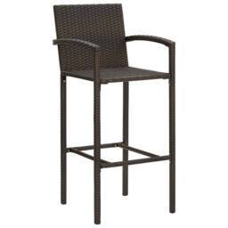 Berkfield Home Decorative 5 Piece Garden Bar Set Poly Rattan Brown - thumbnail 8