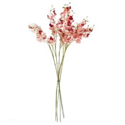 Leaf Pack of 6 x 80cm Pink Artificial Mini Orchid Stem - Size: 6 x 80 cm - thumbnail 4