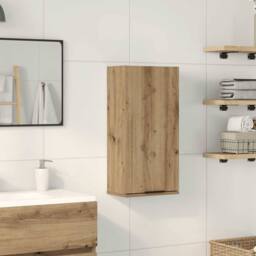 Berkfield Home Wall-mounted Bathroom Cabinet Artisan Oak 32x20x67 cm in Brown - Size: 32 x 20 x 67 cm - thumbnail 2