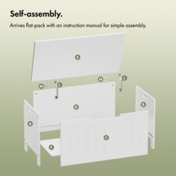 VonHaus Holbrook Hallway & Bathroom Shoe Storage Chest in White - thumbnail 8