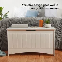 VonHaus Holbrook Hallway & Bathroom Shoe Storage Chest in White - thumbnail 3