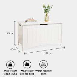 VonHaus Holbrook Hallway & Bathroom Shoe Storage Chest in White - thumbnail 7