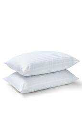 Catherine Lansfield '200 Thread Count Hotel Satin Stripe' Cotton Pillow Pair in White - thumbnail 4
