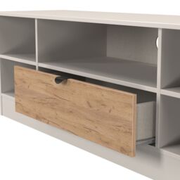 Ready Assembled 2 U Norway Wide 1 Drawer TV & Media Unit (Ready Assembled) in Beige - thumbnail 6
