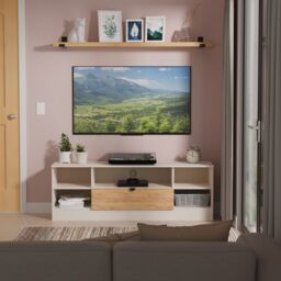 Ready Assembled 2 U Norway Wide 1 Drawer TV & Media Unit (Ready Assembled) in Beige - thumbnail 1