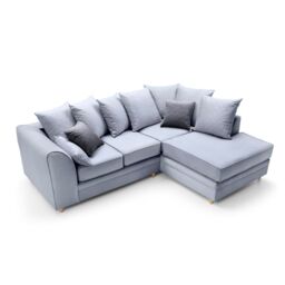 Abakus Direct Chicago Spill-Proof Velvet Right Hand Facing Corner Sofa in Light Blue - thumbnail 4