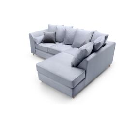 Abakus Direct Chicago Spill-Proof Velvet Right Hand Facing Corner Sofa in Light Blue - thumbnail 6