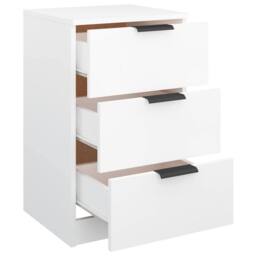 Berkfield Home Modern Bedside Cabinets 2 pcs White 40x36x65 cm - Size: 40 x 36 x 65 cm - thumbnail 9