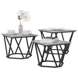 Berkfield Home Side Tables 3 pcs Grey Sonoma Engineered Wood - thumbnail 3
