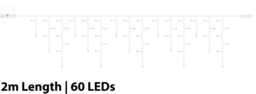 Xmas Haus Icicle Lights 60/40/20 Drop White 2m/60 LED Cool White 10% - thumbnail 2