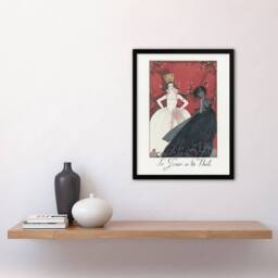 Artery8 Day & Night Parisian Fashion Advert Barbier Framed Wall Art Print in White - Size: A4 - thumbnail 4
