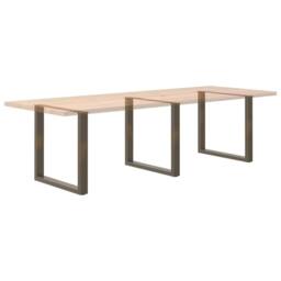Berkfield Home Modern Coffee Table Legs U-Shaped 3 pcs Natural Steel 80x(72-73) in Brown - thumbnail 8