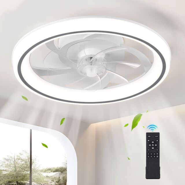 Harper Living Modern Ceiling Fan with Light Remote Dimmable 3 Colors Change/6 Speed in White - image 1