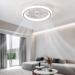 Harper Living Modern Ceiling Fan with Light Remote Dimmable 3 Colors Change/6 Speed in White - thumbnail 3