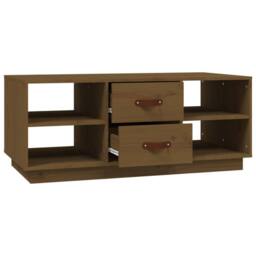 Berkfield Home Beautiful Coffee Table Honey Brown 100x50x41 cm Solid Wood Pine - Size: 100 x 50 x 41 cm - thumbnail 6